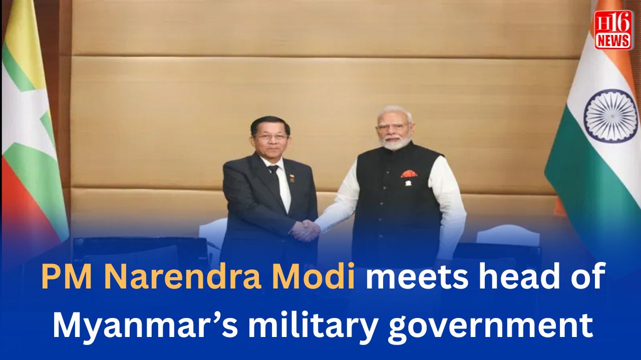 PM Narendra Modi meets head of Myanmar’s military government